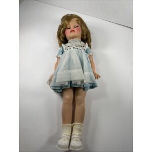 vintage ideal shirley temple doll 1950s‎ Baby Blue Dress Curls Shoes